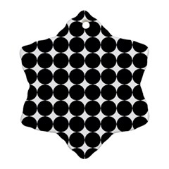 Dotted Pattern Png Dots Square Grid Abuse Black Snowflake Ornament (two Sides) by Mariart