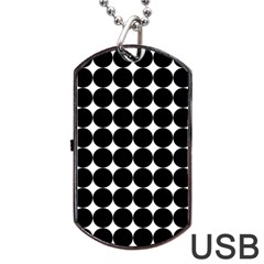 Dotted Pattern Png Dots Square Grid Abuse Black Dog Tag Usb Flash (two Sides) by Mariart