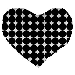 Dotted Pattern Png Dots Square Grid Abuse Black Large 19  Premium Flano Heart Shape Cushions by Mariart
