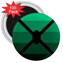 Fascigender Flags Line Green Black Hole Polka 3  Magnets (100 Pack)