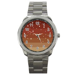 Fawn Gender Flags Polka Space Brown Sport Metal Watch by Mariart