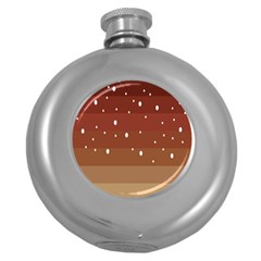 Fawn Gender Flags Polka Space Brown Round Hip Flask (5 Oz) by Mariart