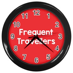 Frequent Travellers Red Wall Clocks (black)