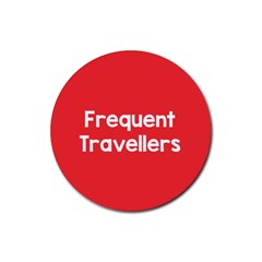 Frequent Travellers Red Rubber Round Coaster (4 Pack) 