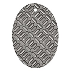 Capsul Another Grey Diamond Metal Texture Ornament (oval) by Mariart