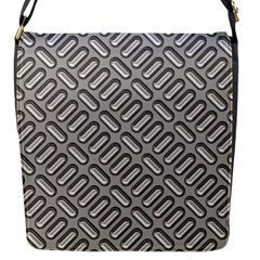 Capsul Another Grey Diamond Metal Texture Flap Messenger Bag (s) by Mariart