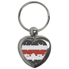 Girl Flags Plaid Red Black Key Chains (heart) 