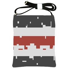 Girl Flags Plaid Red Black Shoulder Sling Bags by Mariart