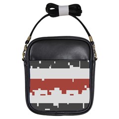 Girl Flags Plaid Red Black Girls Sling Bags by Mariart
