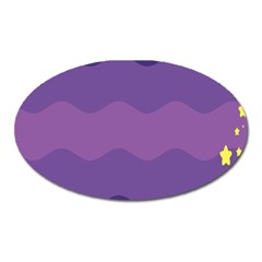 Glimragender Flags Wave Waves Chevron Purple Blue Star Yellow Space Oval Magnet