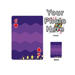 Glimragender Flags Wave Waves Chevron Purple Blue Star Yellow Space Playing Cards 54 (Mini)  Front - Heart6