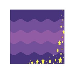 Glimragender Flags Wave Waves Chevron Purple Blue Star Yellow Space Small Satin Scarf (Square)