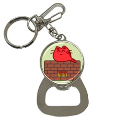 Happy Cat Fire Animals Cute Red Button Necklaces by Mariart