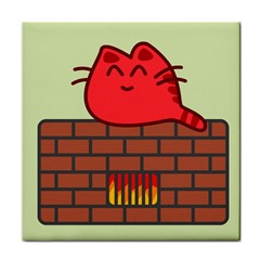 Happy Cat Fire Animals Cute Red Face Towel