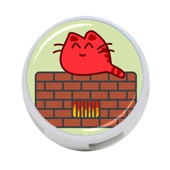 Happy Cat Fire Animals Cute Red 4-port Usb Hub (two Sides)  by Mariart