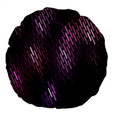 Light Lines Purple Black Large 18  Premium Round Cushions