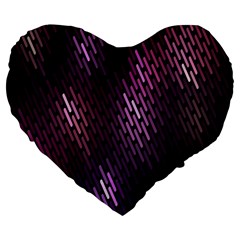 Light Lines Purple Black Large 19  Premium Heart Shape Cushions