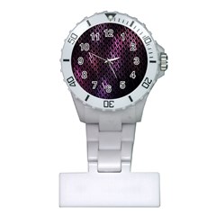 Light Lines Purple Black Plastic Nurses Watch by Mariart