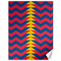 Lllustration Geometric Red Blue Yellow Chevron Wave Line Canvas 36  x 48  