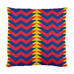 Lllustration Geometric Red Blue Yellow Chevron Wave Line Standard Cushion Case (one Side)