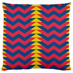 Lllustration Geometric Red Blue Yellow Chevron Wave Line Standard Flano Cushion Case (Two Sides) Back