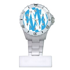 Make Tessellation Bird Tessellation Blue White Plastic Nurses Watch by Mariart