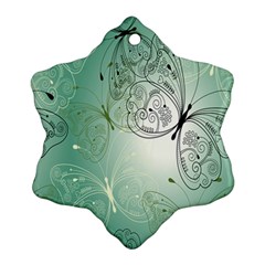 Glass Splashback Abstract Pattern Butterfly Snowflake Ornament (two Sides)