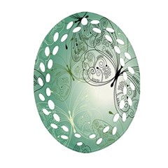 Glass Splashback Abstract Pattern Butterfly Ornament (oval Filigree) by Mariart