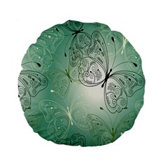 Glass Splashback Abstract Pattern Butterfly Standard 15  Premium Flano Round Cushions