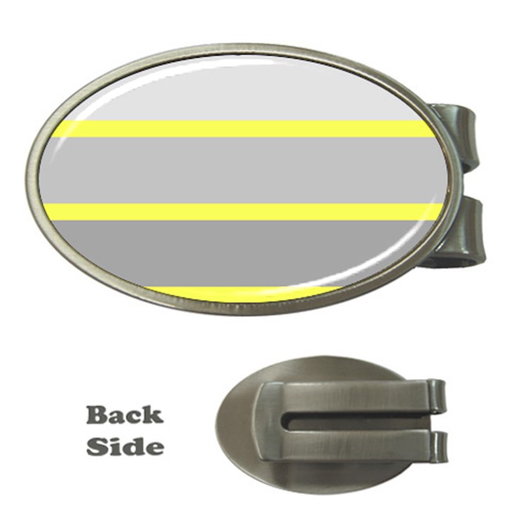 Molly Gender Line Flag Yellow Grey Money Clips (Oval) 