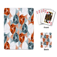 Make Tessellation Fish Tessellation Blue White Playing Card