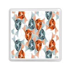 Make Tessellation Fish Tessellation Blue White Memory Card Reader (square) 