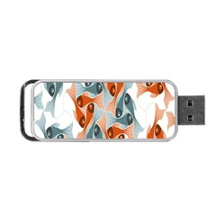 Make Tessellation Fish Tessellation Blue White Portable Usb Flash (two Sides)