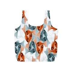 Make Tessellation Fish Tessellation Blue White Full Print Recycle Bags (s)  by Mariart