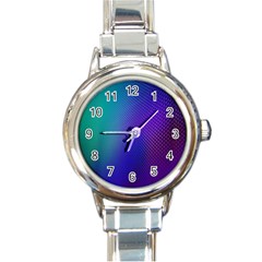 Galaxy Blue Purple Round Italian Charm Watch