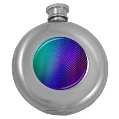 Galaxy Blue Purple Round Hip Flask (5 Oz)
