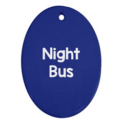 Night Bus New Blue Oval Ornament (two Sides)