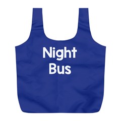 Night Bus New Blue Full Print Recycle Bags (l) 