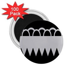 Noir Gender Flags Wave Waves Chevron Circle Black Grey 2 25  Magnets (100 Pack)  by Mariart