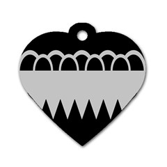 Noir Gender Flags Wave Waves Chevron Circle Black Grey Dog Tag Heart (two Sides) by Mariart