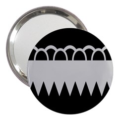 Noir Gender Flags Wave Waves Chevron Circle Black Grey 3  Handbag Mirrors by Mariart