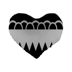 Noir Gender Flags Wave Waves Chevron Circle Black Grey Standard 16  Premium Heart Shape Cushions by Mariart