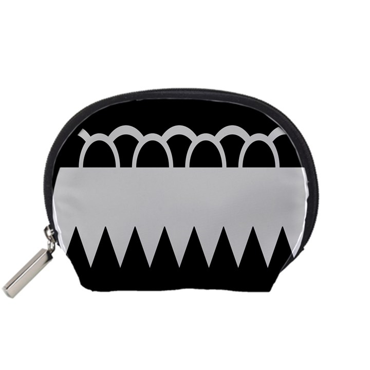 Noir Gender Flags Wave Waves Chevron Circle Black Grey Accessory Pouches (Small) 