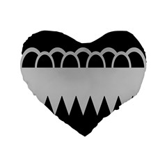 Noir Gender Flags Wave Waves Chevron Circle Black Grey Standard 16  Premium Flano Heart Shape Cushions by Mariart