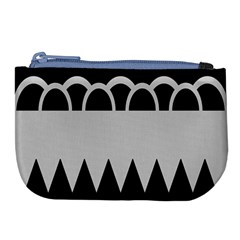 Noir Gender Flags Wave Waves Chevron Circle Black Grey Large Coin Purse by Mariart