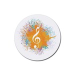 Musical Notes Rubber Round Coaster (4 pack)  Front