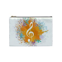 Musical Notes Cosmetic Bag (medium)  by Mariart