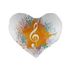 Musical Notes Standard 16  Premium Flano Heart Shape Cushions