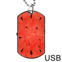 Summer Watermelon Design Dog Tag Usb Flash (one Side) by TastefulDesigns