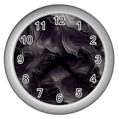 Map Curves Dark Wall Clocks (silver) 
